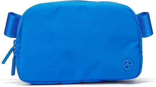 Pander Two Way Zipper Fanny Pack Nylon Everywhere Belt Bag for Women, Water Repellent Waist Packs, Crossbody Bags with Adjustable Strap (Capri Blue)