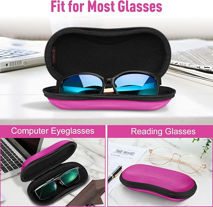 FINTIE Sunglasses Case, Hard EVA Shell Shockproof Sport Glasses Case with Metal Carabiner Travel Zipper Eyeglasses Holder