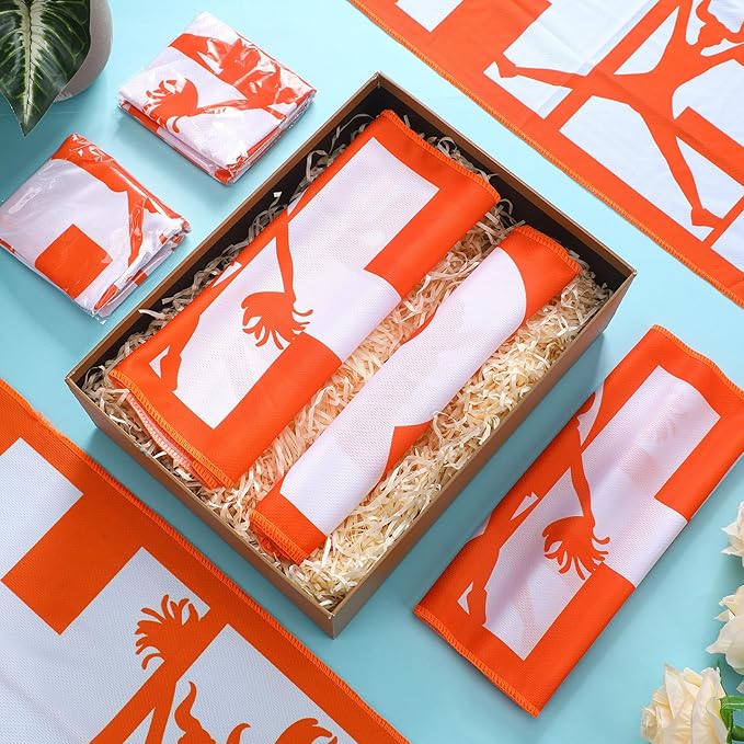 12 Pcs Cheerleader Cooling Towel Cheer Gifts Bulk for Team Cheer Sports Gifts with Bags 40" x 12" Breathable Chilly Microfiber Cooling Towel for Yoga Sport Gym Party Favor (Orange)