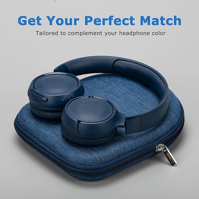 Ginsco Case Compatible with JBL Tune 510BT/520BT/500BT with Sony WH-CH520/510, Ultra-Slim Hard Shell Headphone Case for On Ear Headphones (Blue)