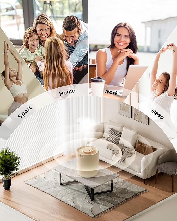 Portable Small Humidifier, 1500ml Small Humidifiers for Bedroom Baby, 1800mAh USB Personal Desktop Portable Humidifiers for Travel,Office, Car, Home, Auto Shut-Off, 3 Mist Modes, Super Quiet