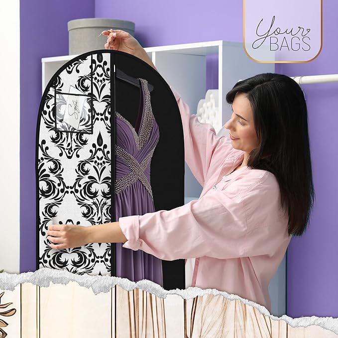 Damask Dress and Gown Garment Travel Bags - 54" x 24" -Women's, Hanging Window