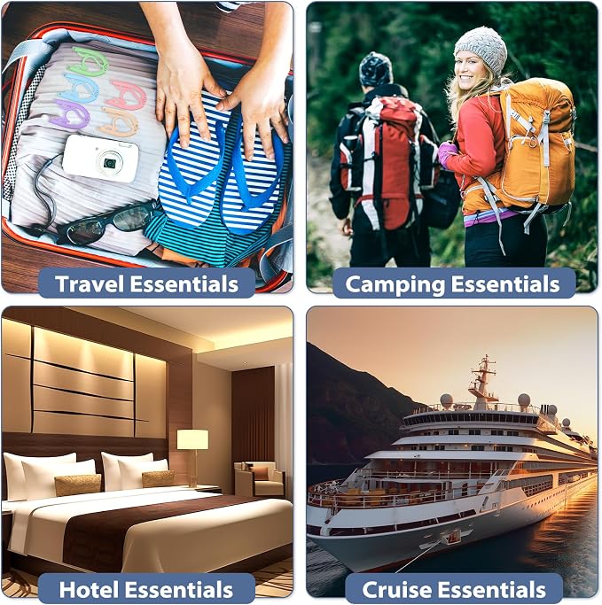 36 Pcs Travel Hangers Portable Foldable Travel Hanger Organizer, Plastic Cruise Ship Essentials 2026 Clothes Folding Hangers for Camping Flying RV Europe Vacation Essentials Suitcase, Brilliant Multi