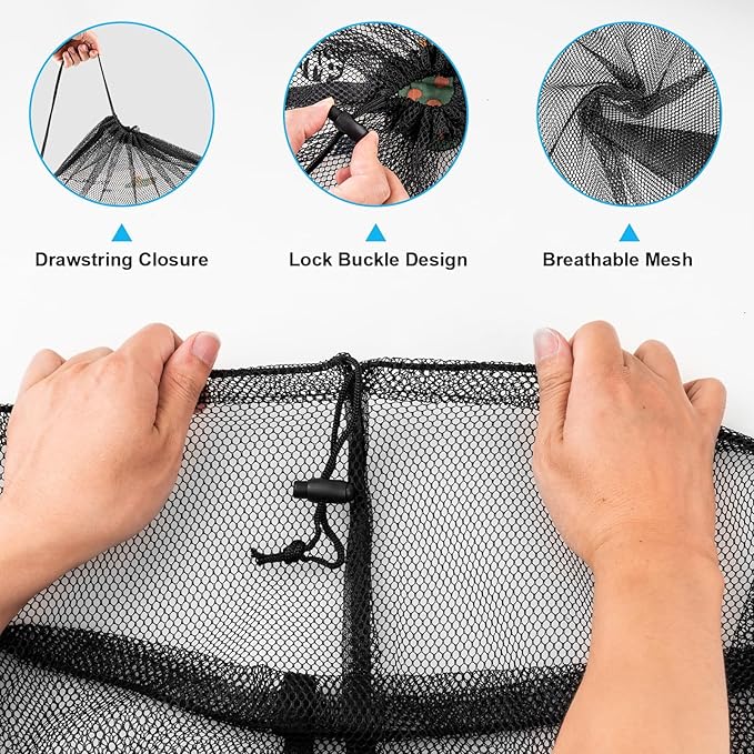 ZHEWTO Large Mesh Laundry Bags: 2 Pack 24" x 36" Heavy Duty Soft Breathable Machine Washable for College Dorm Travel Family Use Black