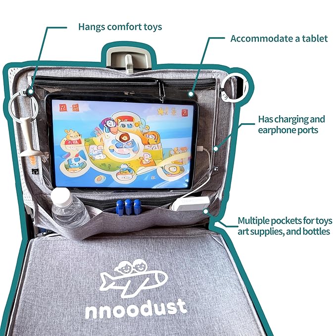 Toddler Airplane Bed for Toddler with Tray Cover Can Turn into Bag, Toddler Airplane Seat Extender for Kids, Baby Airplane Bed Baby Travel Essentials for Flying, Toddler Travel Bed