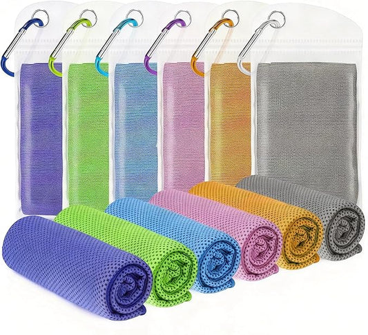 6 Pack Cooling Towels (40"x12") for Neck and Face, Cooling Neck Wraps, Cool Towel for Hot Weather, Ice Towel, Soft Breathable Chilly Towel for Workout, Camping, Yoga, Running