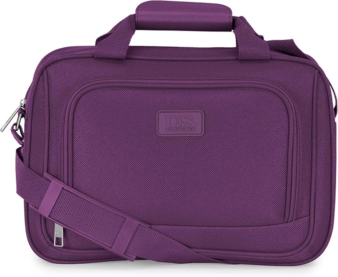U.S. Traveler Rio Lightweight Softside Rolling Carry-on Suitcase, 4-Wheel Set, Purple