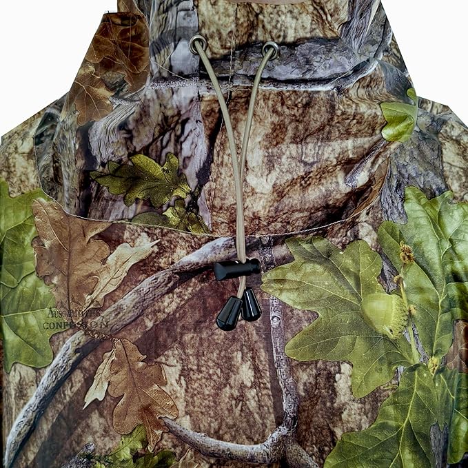 AUSCAMOTEK Camouflage Rain Poncho Hooded Waterproof Camo Raincoat with Blind Pattern for Hunting Hiking Camping Fishing