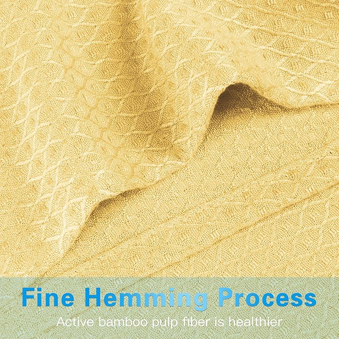 AmyHomie Cooling Blanket, 100% Rayon Derived from Bamboo, Cool Summer Blanket for Hot Sleepers, Soft Comfy Lightweight Blankets for All Seasons (Light Yellow, 79×91in)