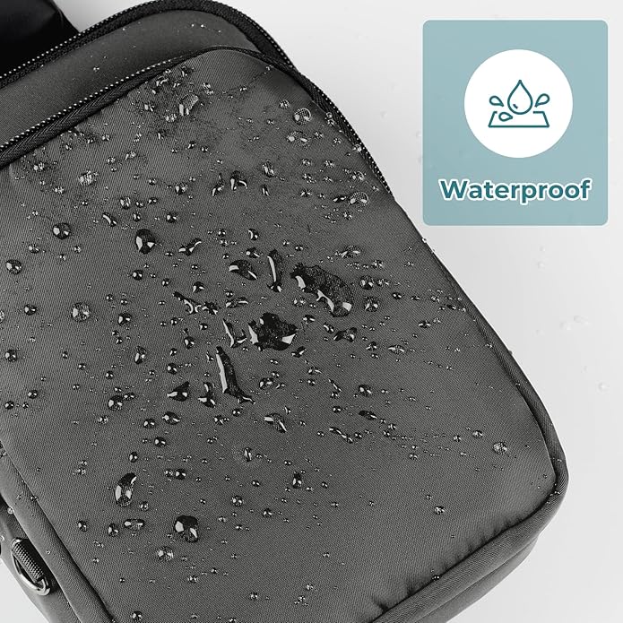 BROADREAM Sling Bag, Crossbody Bag with Anti-Theft Lock Zipper, RFID Blocking & Water Resistant for Travel Work Sport