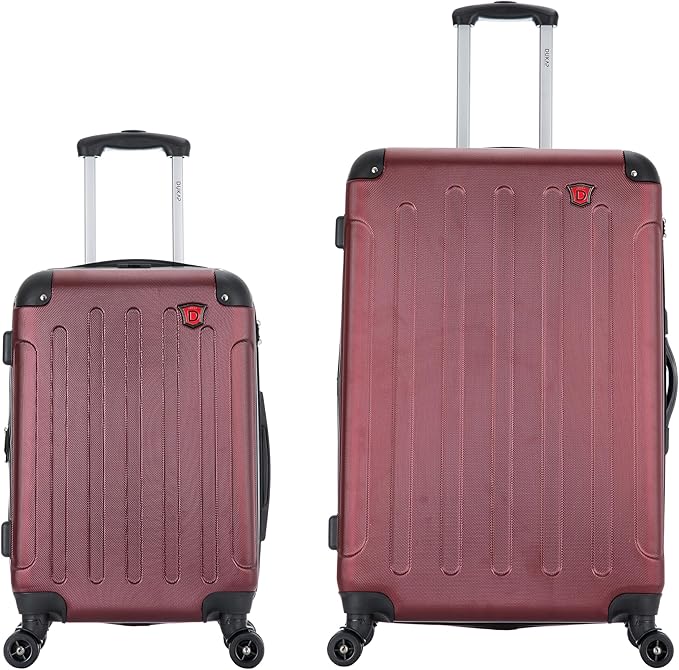 DUKAP INTELY Hardside Luggage Set with Spinner Wheel | Spacious Traveling Suitcase Travel Suitcases with TSA Lock and Ergonomic GEL Handle | 2 Piece Set (20"/28") | Red