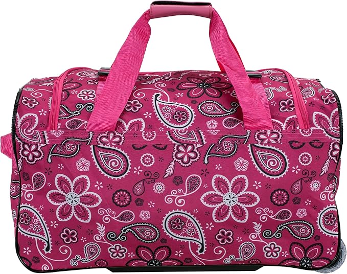 Rockland Rolling Duffel Bag, Black, 22"