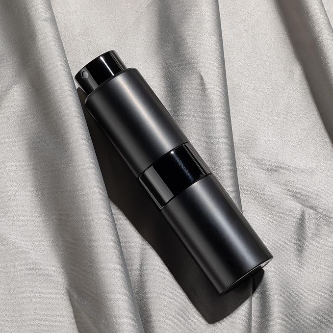 Cologne Travel Bottle 20ml - Large Size Perfume Atomizer Refillable for Men - Pocket Empty Fragrance Sprayer for Refill - 0.67oz Portable Twist Spray Sample Container for Purse Black & Pink