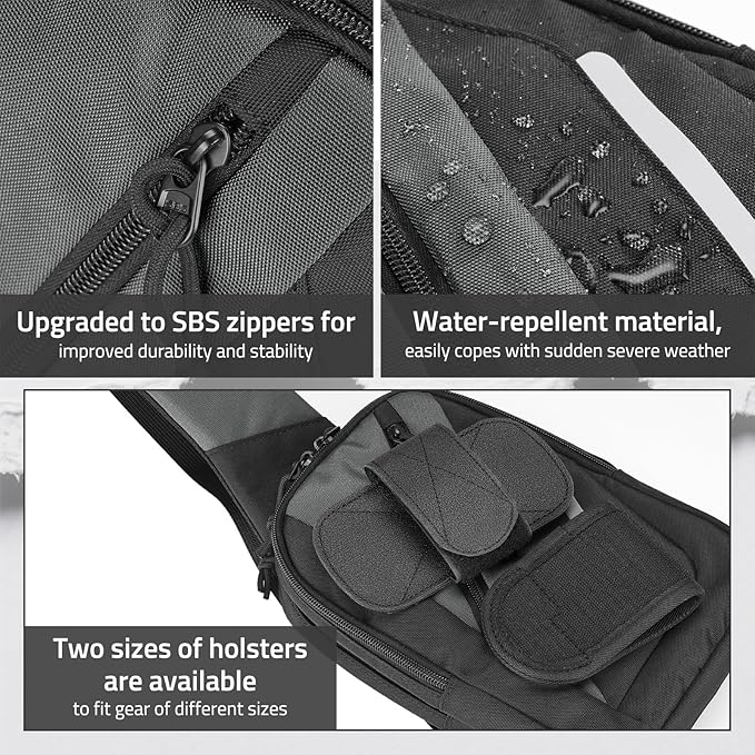 CVLIFE CCW Sling Bag for Men & Women, Tactical EDC Concealed Carry Chest Pack, Quick Draw Concealment Purse, Everyday Carry Crossbody Shoulder Bag for Travel, Hiking, Running & Daily Use, Black