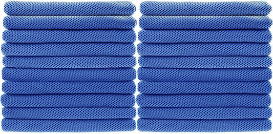 Peicees 20 Pack Microfiber Neck Cooling Towels Sports Sweat Towels Sweat Headband for Travel Beach Swimming Camping Climbing Gym Yoga Workout Backpacking, Dark Blue