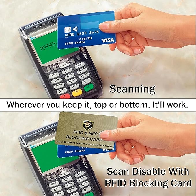 SaiTech IT RFID Blocking Card, 10 Pack Entire Wallet Purse Shield For Men & Women, NFC Contactless Bank Debit Credit Card Protector ID ATM Guard - Golden