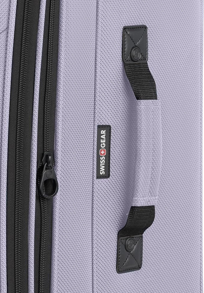 SWISSGEAR Sion Softside Expandable Spinner Luggage Durable Lightweight Travel Suitcase, Evening Haze, Checked-Large