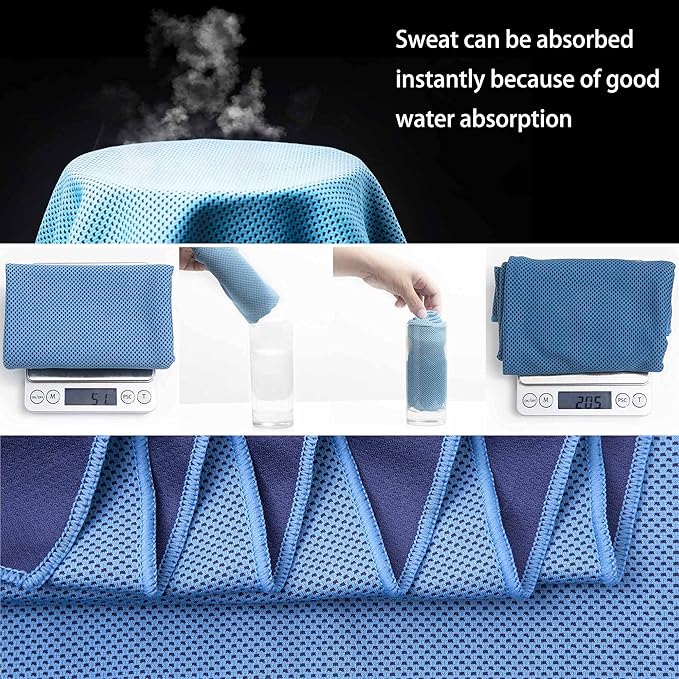 5Packs Cooling Towels (40"x 12"), Ice Towel, Yoga Towels, Workout Towel Stay Cool for Yoga, Cool Towel, Workout, Camping, Fitness, Running, Workout & More Activitie…
