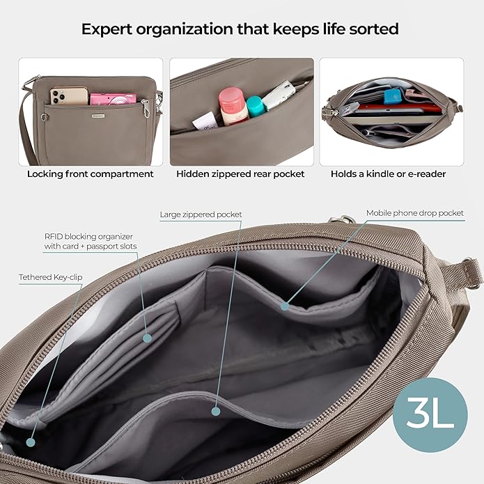 Travelon Anti-Theft Classic Small East/West Crossbody