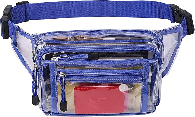 Clear Bag Stadium Approved Clear Fanny Pack for Women for Work,Multi-purpose Waist Bag for Travel & Sporting Event