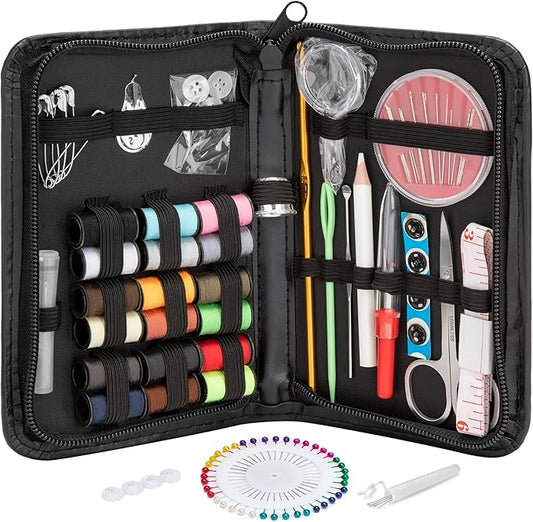 KEYHOT Sewing kit Basic,Needle and Thread Kit,Travel Small Sewing Machine Supplies for Adults Beginners Men, Home Travel Emergency Including Scissors Measure Tape Needle Threader (58pcs)