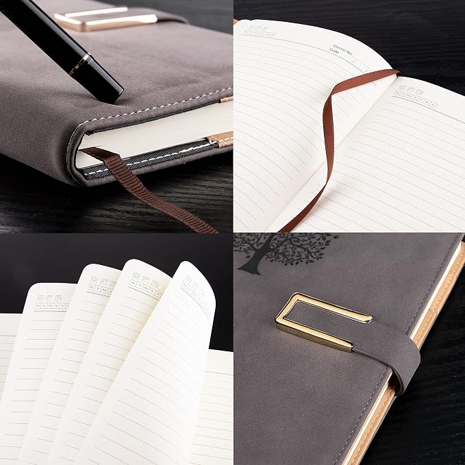 Fanery sue Tree of Life Refillable Writing Journal for Women&Men Faux Leather Hardcover Notebook A5 College Ruled 200 Lined Pages Lay-Flat Personal Diary with Pen&Magnetic Buckle(Tree of Life-Coffee)