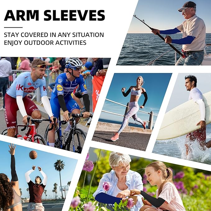 BHYTAKI Cooling Compression Arm Sleeves for Men Women,UPF50 UV Sun Protection Sleeves for Work Sport Tattoo Cover Up