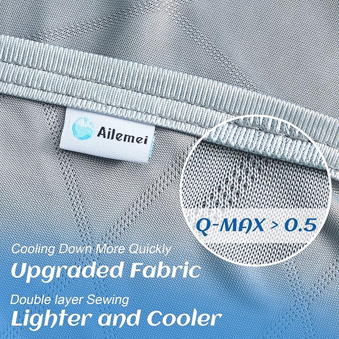 Ailemei Direct 【Upgraded Fabric Cooling Blanket for Hot Sleepers, Queen Size Lightweight Breathable Summer Bed Blankets, Q-Max >0.5 Jade Fiber,Keep Body Cool Hot Flashes Night Sweats,90"x90"