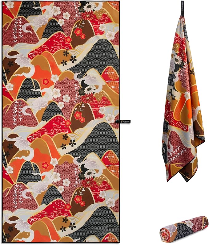 Travel Towel – Packable, Lightweight, Quick-Dry, Fade Resistant, Sand-Repellent – Soft Microfiber Towel for Travel, Backpacking, Beach, Pool, Outdoors – Double-Sided Print – 60” x 30”