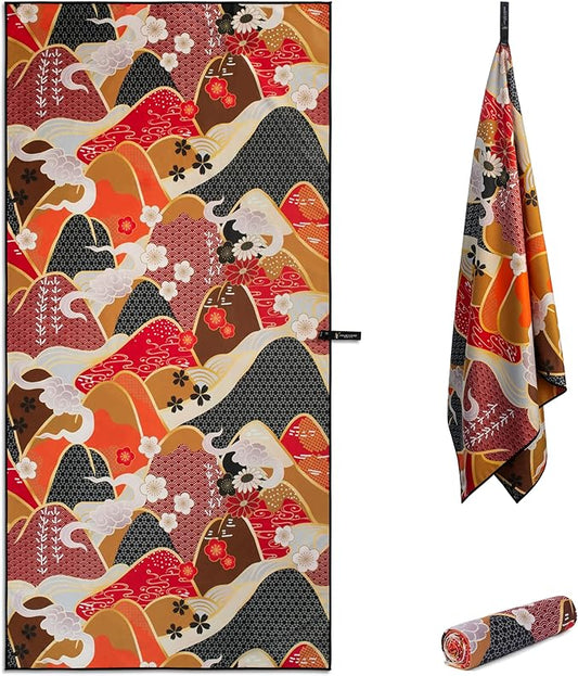 Travel Towel – Packable, Lightweight, Quick-Dry, Fade Resistant, Sand-Repellent – Soft Microfiber Towel for Travel, Backpacking, Beach, Pool, Outdoors – Double-Sided Print – 60” x 30”