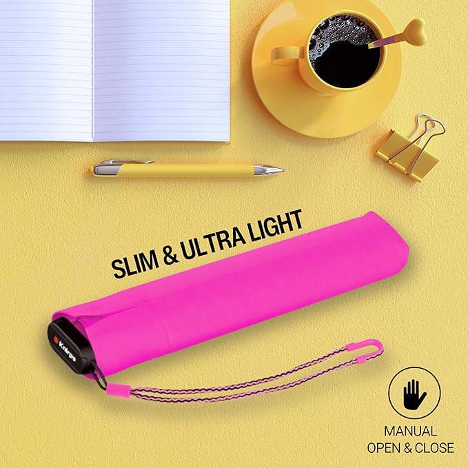 Knirps US.050 Ultra Light Pocket Size Manual Rain Umbrella with Carrying Case