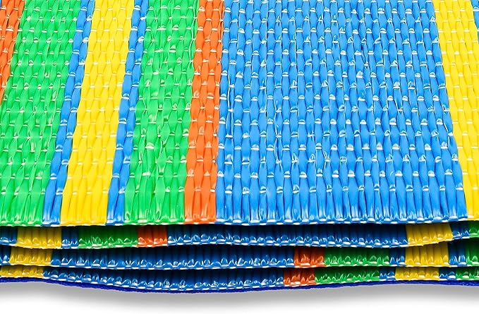 Camco Camper/RV Handy Mat - Features Convenient Pockets & Built-in Handles for Carrying - Measures 72” x 108” & Folds to 14.5” x 18” for RV Storage and Organization - Easy to Clean Material (42814)