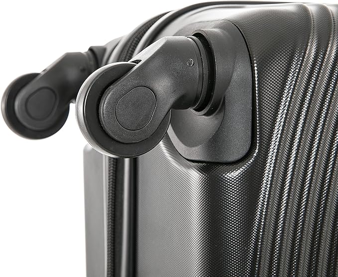 DUKAP INCEPTION Lightweight Hardside Spinner Luggage with Ergonomic Handles, Travel Suitcase with Four Spinner Wheels and Studs, 28-Inch Large Checked Luggage | Black