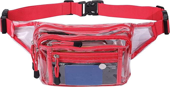 Clear Bag Stadium Approved Clear Fanny Pack for Women for Work,Multi-purpose Waist Bag for Travel & Sporting Event