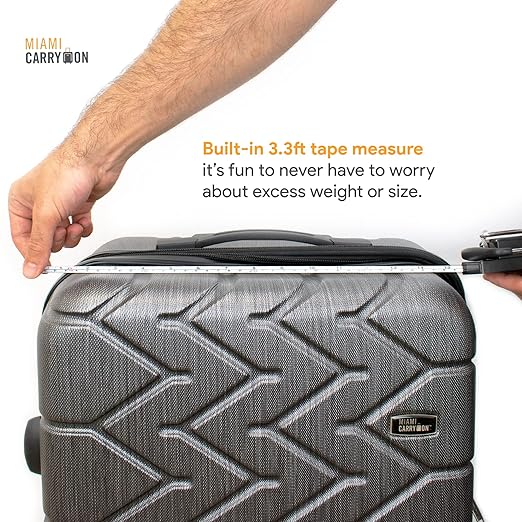 Mechanical Luggage Scale with Tape Measure, Up to 75 Pounds (Orange) - Lift Slowly
