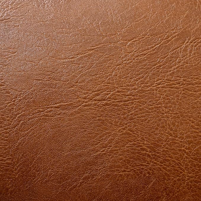 Fancy Homi Brown Boho Long Lumbar Faux Leather Body Decorative Throw Pillow Cover 12x40 Inch for Bedroom Couch Bed Bench, Thick Stylish Solid Rectangle Pillowcase, Rustic Modern Farmhouse Room Decor