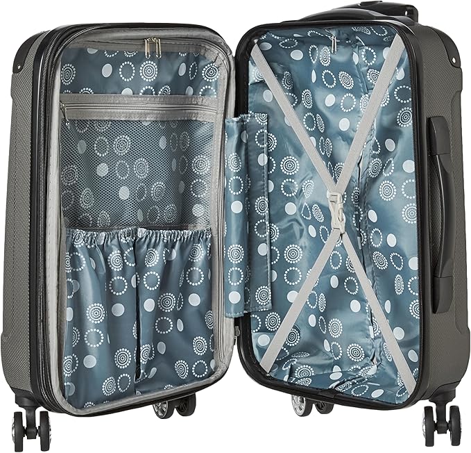 Rockland London Hardside Spinner Wheel Luggage, Carry-On 20", Grey