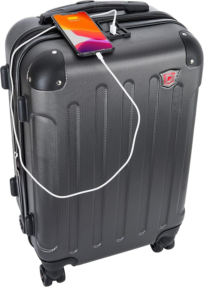 DUKAP INTELY Hardside Luggage Set with Spinner Wheel | Spacious Traveling Suitcase, Travel Suitcases with TSA Lock and Ergonomic GEL Handle | 2 Piece Set (20"/28") | Grey