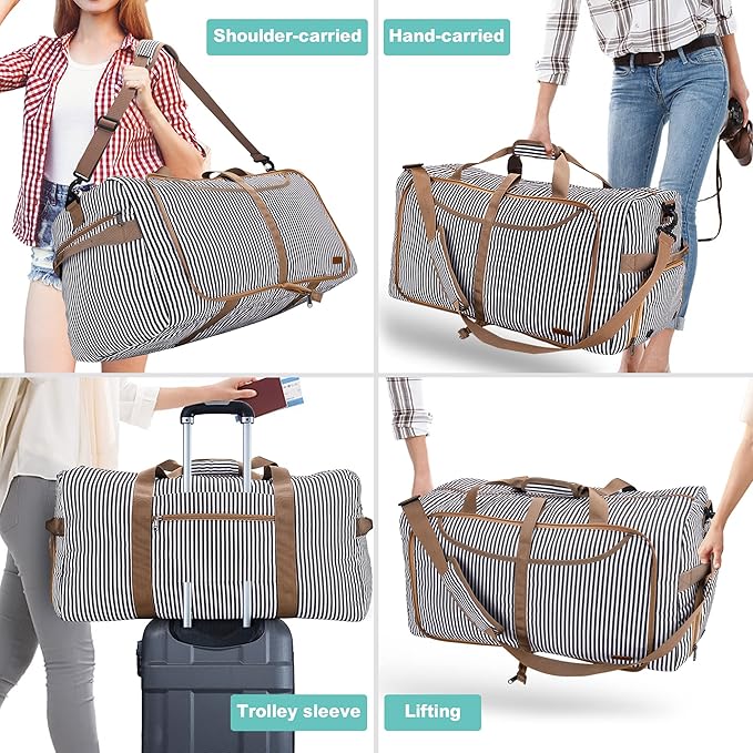 150L Duffle Bag for Travel, Extra Large Foldable Waterproof Travel Duffel Bags Weekender Overnight Bag for Men and Women with Shoe Compartment