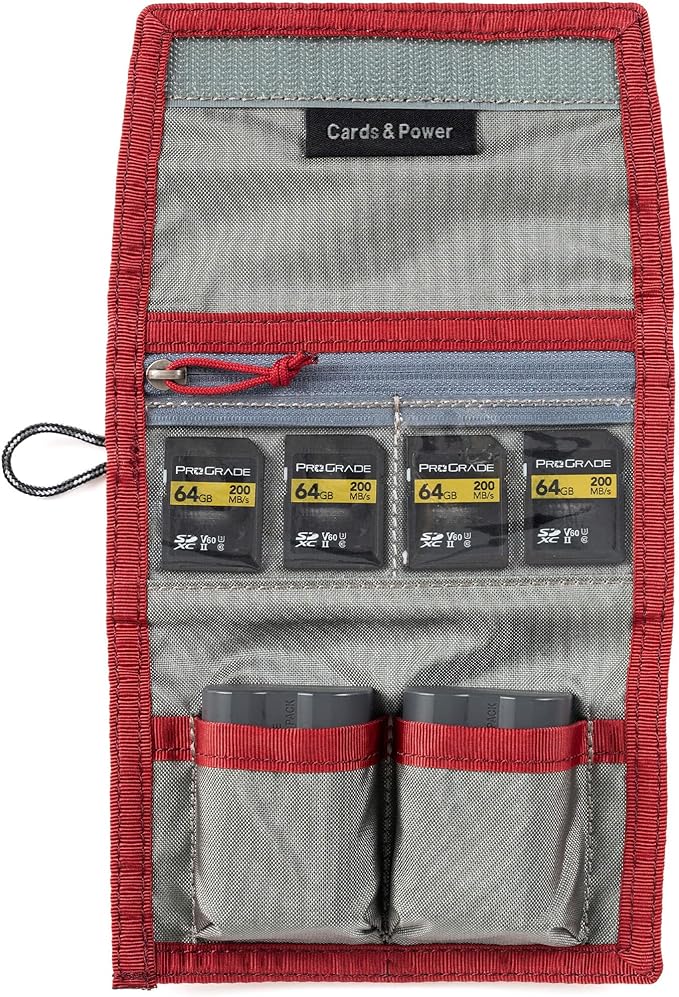 Think Tank Memory Card and Battery Wallet, Holds 2 CF or 4 SD Memory Cards (Chili Pepper Red)