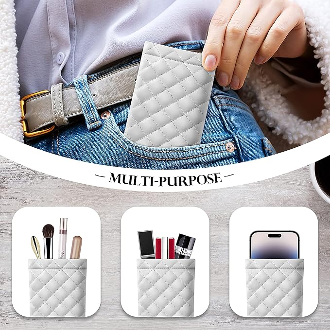 Squeeze Top Sunglass Pouch - Portable Sunglass Organizer Pouch Bags Soft PU Leather Glasses 2 Pack