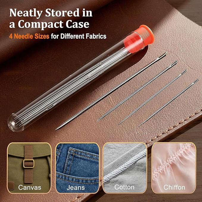 LIBLAIN Mini Sewing Kit, Small Travel Sewing Kit with Big Eye Steel Needles for Adults and Beginners, Needle and Thread Kit for Hand Sewing (43Pcs)