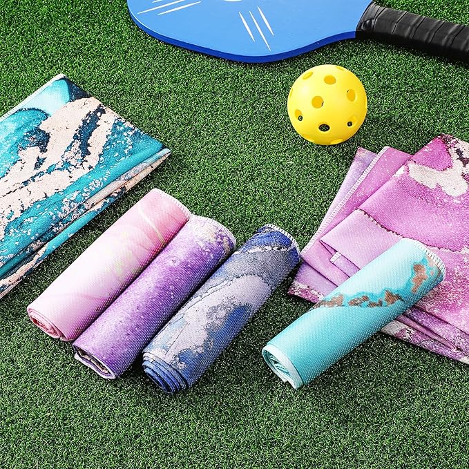 Peryiter 6 Pack Cooling Towels for Neck and Face 40 x 12 Inch Cooling Rag Ice Sweat Towels for Biking Hiking Running Yoga Golf Sport Gym Workout Gardening (Marble Style)