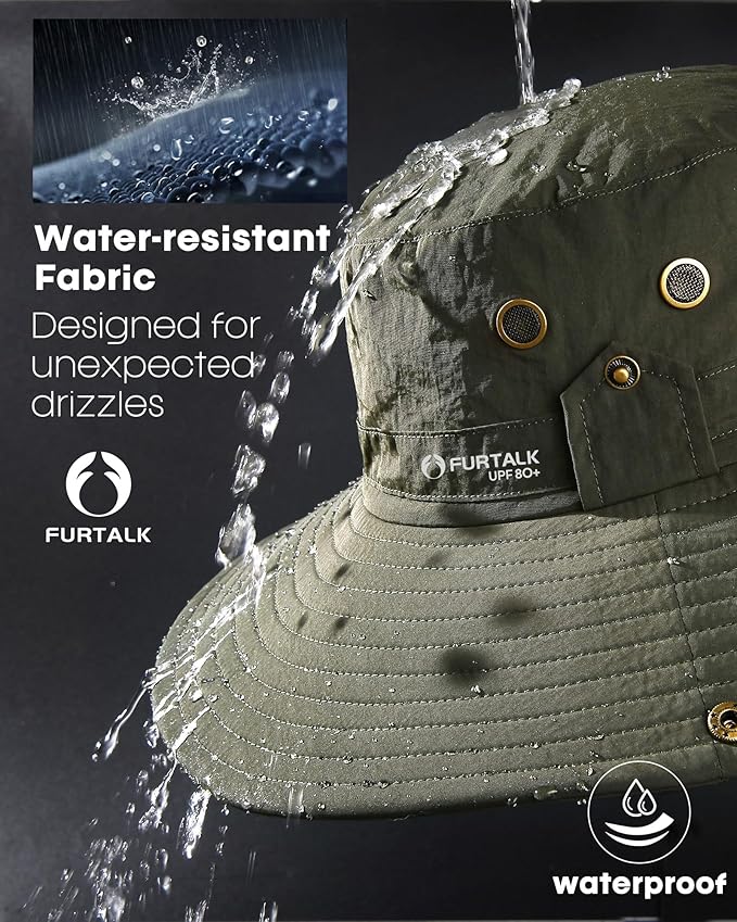 FURTALK Sun Hats for Men Fishing Hat UPF 80+ Foldable Wide Brim Outdoor Hiking Beach Summer Hats