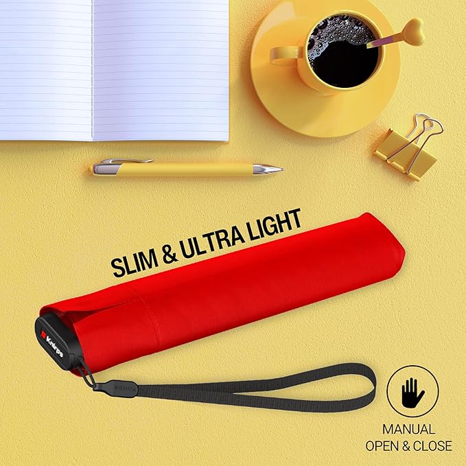 Knirps US.050 Ultra Light Pocket Size Manual Rain Umbrella with Carrying Case