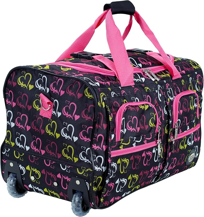 Rockland Rolling Duffel Bag, Black, 22"