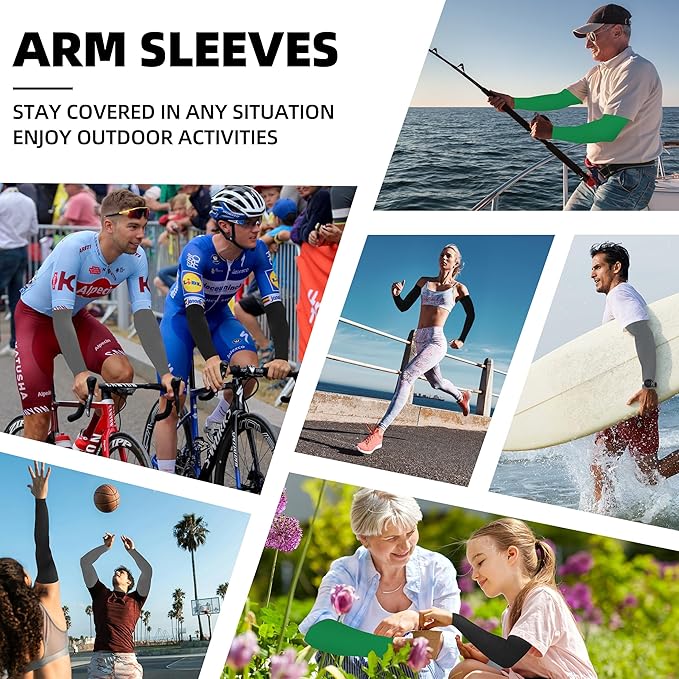 BHYTAKI Cooling Compression Arm Sleeves for Men Women,UPF50 UV Sun Protection Sleeves for Work Sport Tattoo Cover Up