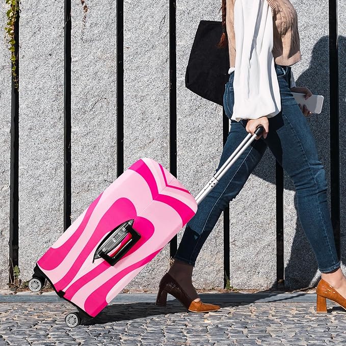 Luggage Covers for Suitcase Elastic Suitcase Covers Luggage Protector Anti-scratch Fits 18-20 Inch Pink