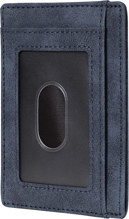Travelambo Slim Wallet Front Pocket Minimalist Leather RFID Blocking Medium Size