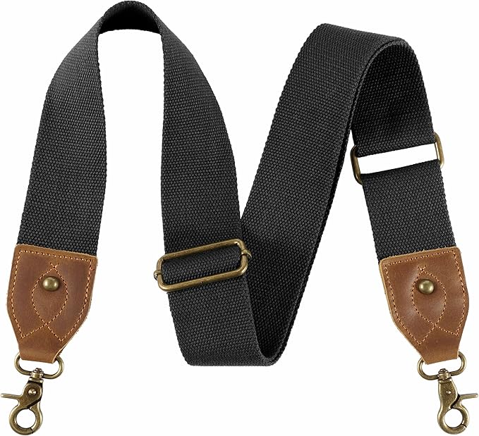 Nefelibata Purse Strap-2"Crazy Horse Leather Bag Strap Adjustable Replacement,Retro Jacquard Embroidery Crossbody Straps